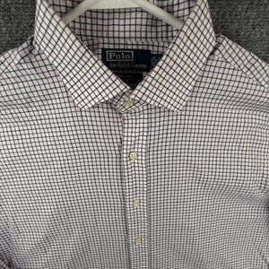 Polo Ralph Lauren Purple Check Long Sleeve Button Up Regent Classic Fit 17 32/33